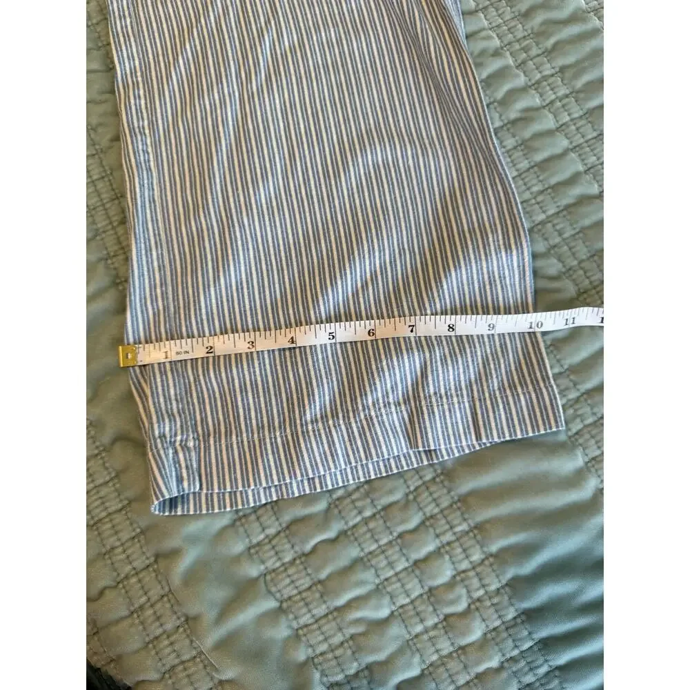 Monteau Los Angeles Womens Pants Romper Medium Blue & White Coastal Beach Resort - Picture 6 of 10